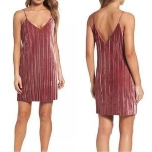 Bardot Pleated Velvet Shift Mini Dress Tunic size small